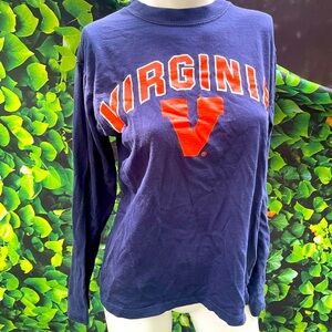 Navy Blue Long Sleeve University of Virginia UVA Tee M